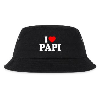 I love papi - Kinder Bucket Hat - Schwarz - Vorne