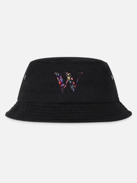 Lettre w personnalisée floral - idée cadeau - Bob Enfant - noir