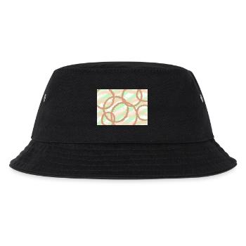 braune Kreise Hintergrund - Kinder Bucket Hat - Schwarz - Vorne