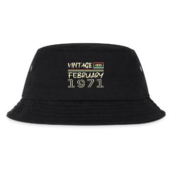 Februar 1971 Bestes Geschenk Februar 1971 Februar - Kinder Bucket Hat - Schwarz - Vorne