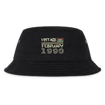 Februar 1990 Bestes Geschenk Februar 1990 Februar - Kinder Bucket Hat - Schwarz - Vorne