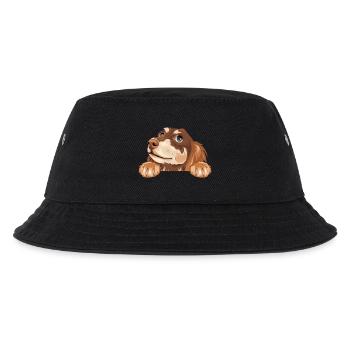 Träumender spähender Dackel - Kinder Bucket Hat - Schwarz - Vorne