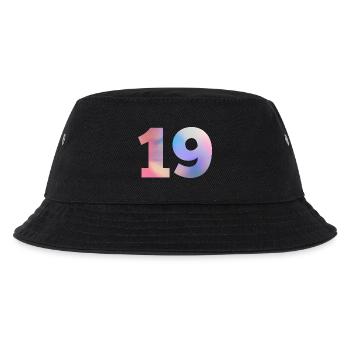 Bunte Zahl 19 - Kinder Bucket Hat - Schwarz - Vorne