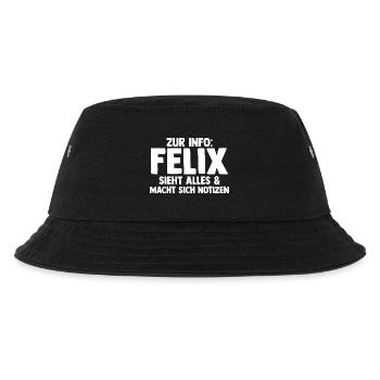 Felix - Kinder Bucket Hat - Schwarz - Vorne