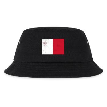 Flagge von Malta - Kinder Bucket Hat - Schwarz - Vorne