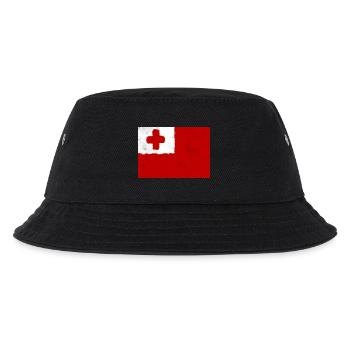 Flagge von Tonga - Kinder Bucket Hat - Schwarz - Vorne
