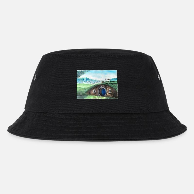 Tolkien Hole Landschaftskunst - Kinder Bucket Hat - Schwarz