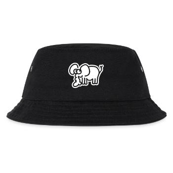 Kleiner Elefant – süßes Safari Comic Tier-Motiv - Kinder Bucket Hat - Schwarz - Vorne