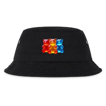 Leuchtende Dreifarbige Bären - Kinder Bucket Hat - Schwarz - Vorne