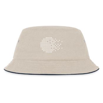 Pixel-Mosaik-Raster - Kinder Bucket Hat - Natur/Navy - Vorne