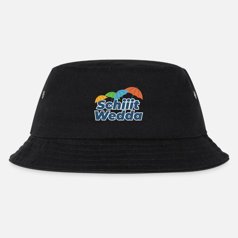 Farbige Regenschirme Comic Stil (Scheiß Wetter) - Kinder Bucket Hat - Schwarz
