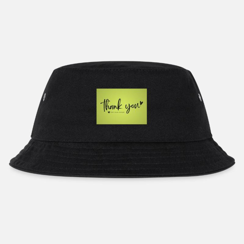 Dankesskript auf Limettengrün - Kinder Bucket Hat - Schwarz