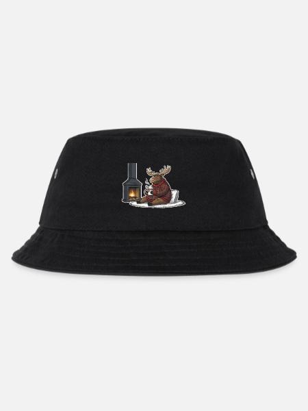 Kamin wärme Rentier Ugly Christmas - Kinder Bucket Hat - Schwarz