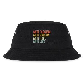 Anti-fascism, anti-racism, anti-hatred, anti-lies - Kids’ Bucket Hat - black - Front