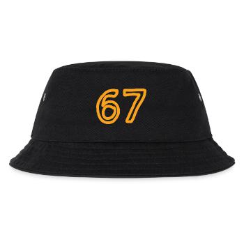 Nummer 67 in orange - Kinder Bucket Hat - Schwarz - Vorne