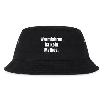Warmfahren ist kein Mythos - Kinder Bucket Hat - Schwarz - Vorne