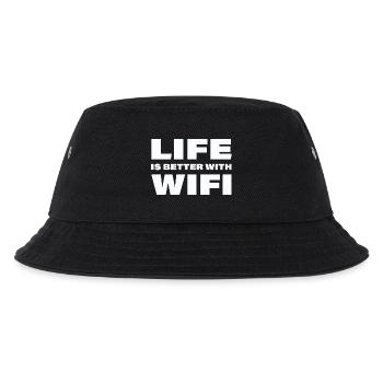 LIFE IS BETTER WITH WIFI - Kinder Bucket Hat - Schwarz - Vorne