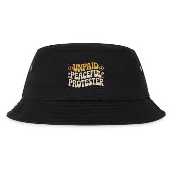 Unpaid Peaceful Protester Aktivistin Spruch Demo - Kinder Bucket Hat - Schwarz - Vorne