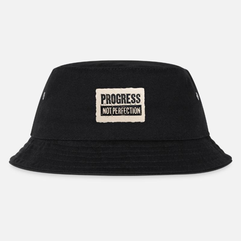 Progress-not-perfection - Kids’ Bucket Hat - black