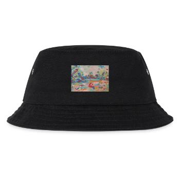 Abstrakte Landschaft aus farbenfrohen Flecken - Kinder Bucket Hat - Schwarz - Vorne