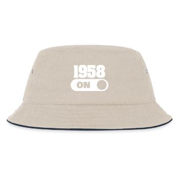 1958 - Kids’ Bucket Hat - ecru/navy - Front