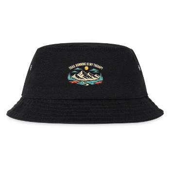 Trailrunning ist meine Therapie - Kinder Bucket Hat - Schwarz - Vorne