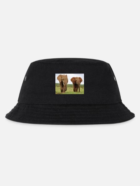 Zwei Elefanten auf Savanne - Kinder Bucket Hat - Schwarz