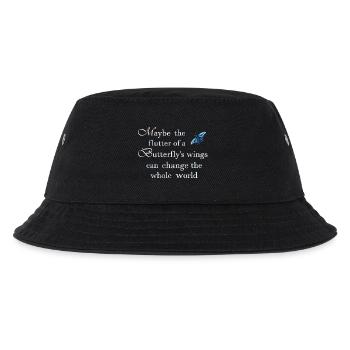 Flügelschlag des Schmetterlings verändert die Welt - Kinder Bucket Hat - Schwarz - Vorne
