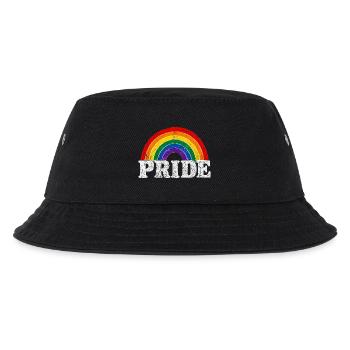 Pride Rainbow Vintage Regenbogen Shirt Sticker - Kinder Bucket Hat - Schwarz - Vorne