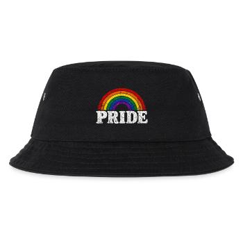 Pride Regenbogen für LGBTQ Fans Retro LQBTQ CSD - Kinder Bucket Hat - Schwarz - Vorne