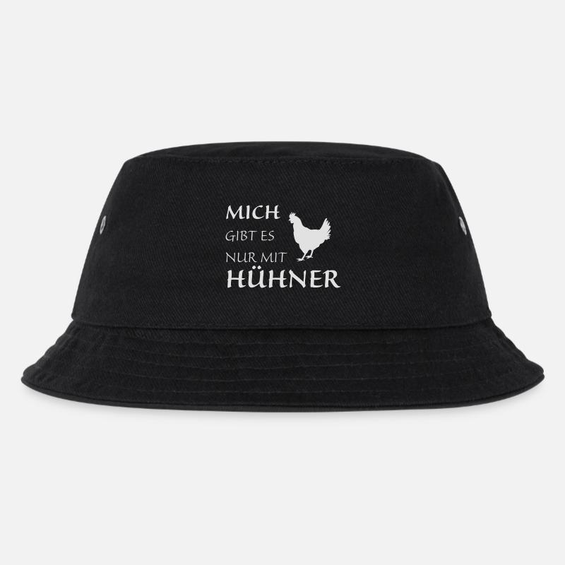 Hühner - Kinder Bucket Hat - Schwarz