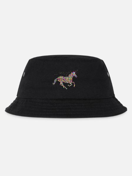 licorne mythique colorée sautant paillettes - Bob Enfant - noir
