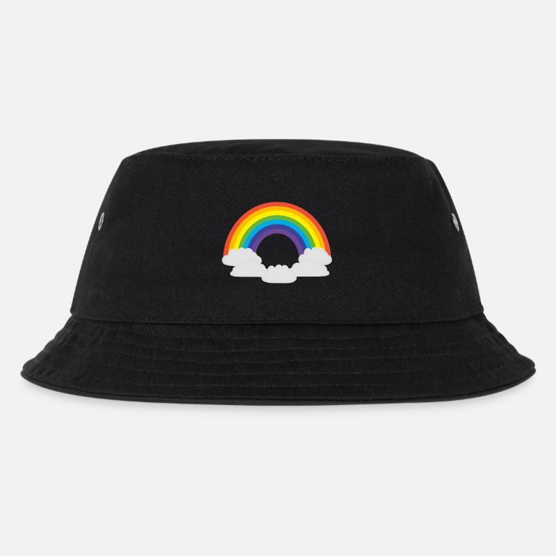 Regenbogen - Kinder Bucket Hat - Schwarz
