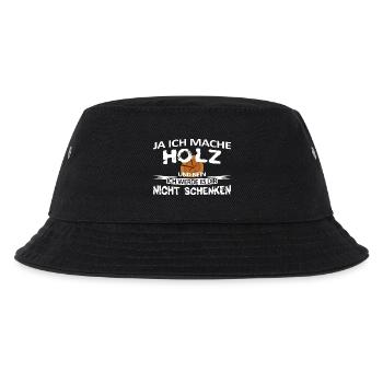 Ich mache Holz - Kinder Bucket Hat - Schwarz - Vorne