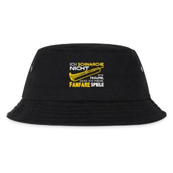 Blasmusik - Ich schnarche nicht .. Fanfare - Kinder Bucket Hat - Schwarz - Vorne