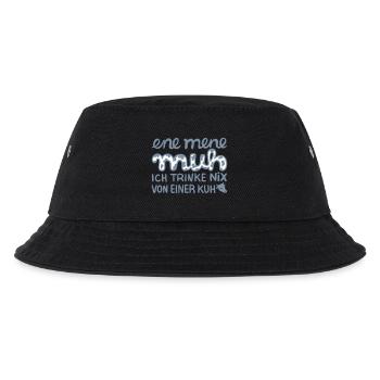 Motto: ich trinke nix von einer Kuh – Geschenkidee - Kinder Bucket Hat - Schwarz - Vorne