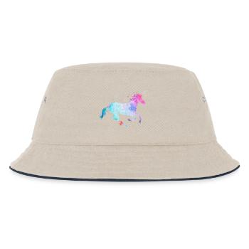 Unicorn with glitter - Kids’ Bucket Hat - ecru/navy - Front