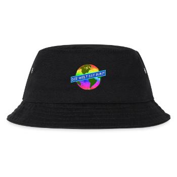 die welt ist bunt komtinente auf regenbogenfarben - Kinder Bucket Hat - Schwarz - Vorne