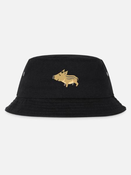 Süßes Wildschwein Baby – niedliche Illustration - Kinder Bucket Hat - Schwarz