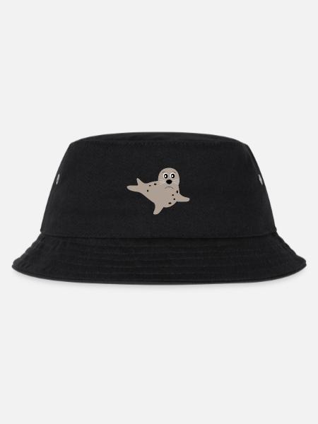 Seehund Seehunde Robbe Robben Tiere - Kinder Bucket Hat - Schwarz