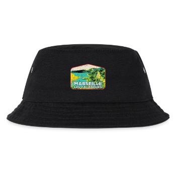 Retro badge, Marseille France Les Calanques - Kids’ Bucket Hat - black - Front