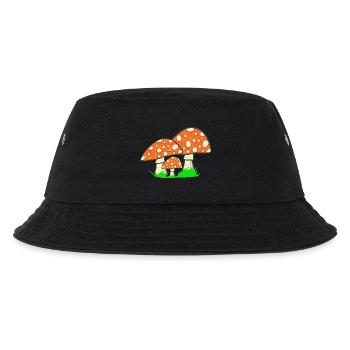 naturgrafik, Fliegenpilze, tolle Waldmotive - Kinder Bucket Hat - Schwarz - Vorne