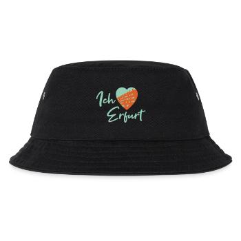 Ich liebe Erfurt - Schriftzug - Kinder Bucket Hat - Schwarz - Vorne