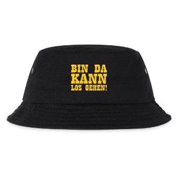 Bin da kann losgehen - Kinder Bucket Hat - Schwarz - Vorne