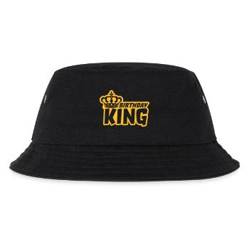 Krone Logo Birthday King - Kinder Bucket Hat - Schwarz - Vorne
