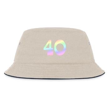 Geburtstagsgeschenk, 40 pastell Verlauf - Kinder Bucket Hat - Natur/Navy - Vorne