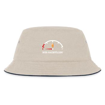 Bier nachfüllen! Lustiger Spruch - Kinder Bucket Hat - Natur/Navy - Vorne
