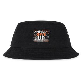 Gib niemals auf - Kinder Bucket Hat - Schwarz - Vorne