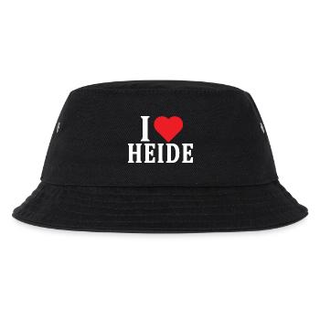 T-Shirt I love Heide T-Shirt Geschenkidee - Kinder Bucket Hat - Schwarz - Vorne