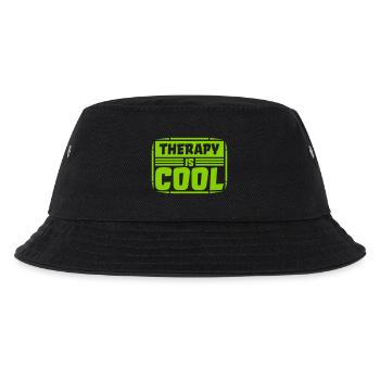 therapy is cool Zitat - Kinder Bucket Hat - Schwarz - Vorne